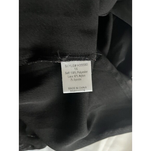 Spade & Heart Randall Lace Detail Blouse 1x Semi Sheer Black Romantic Boho - Picture 8 of 9